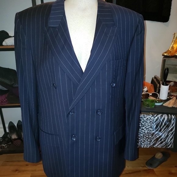 Navy pinstripe blazer size 20 (see info) - Picture 1 of 7